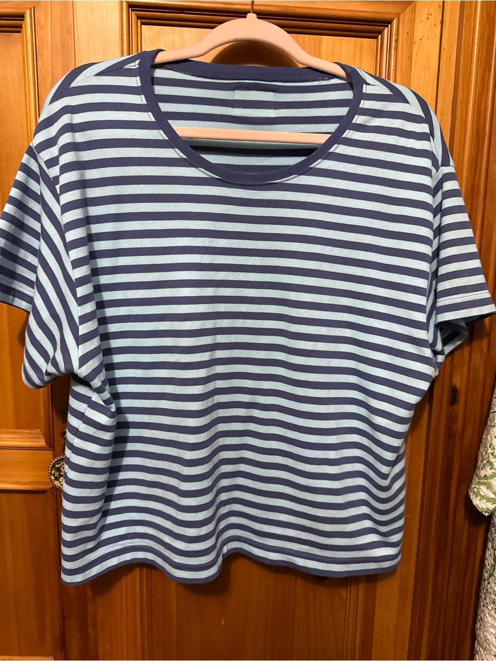 Daily Drills!! Striped cotton relaxed tee - Malibu